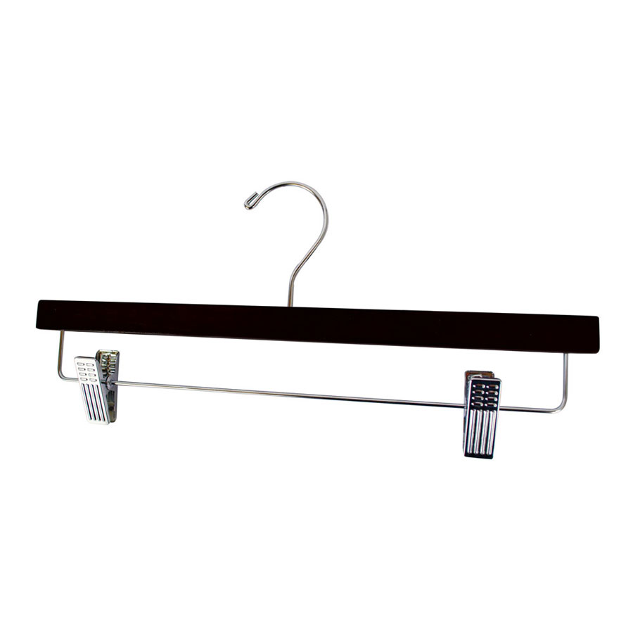 14 Inch Black Wood Skirt And Pant Hanger Retail Hangers By Grand 14 Black Wood Skirt Pant Hanger