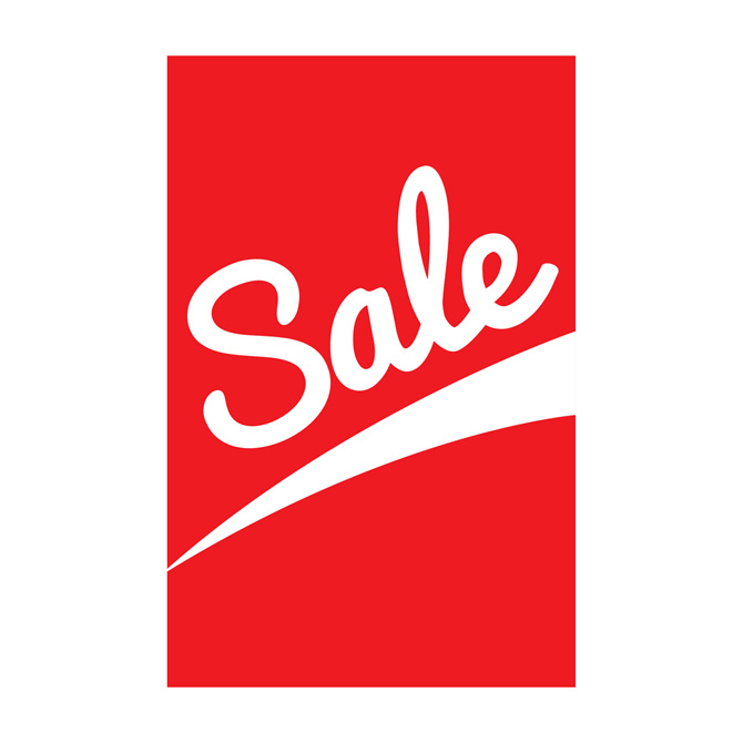 red retro sale retail sign retail signage by grand retail sale sign