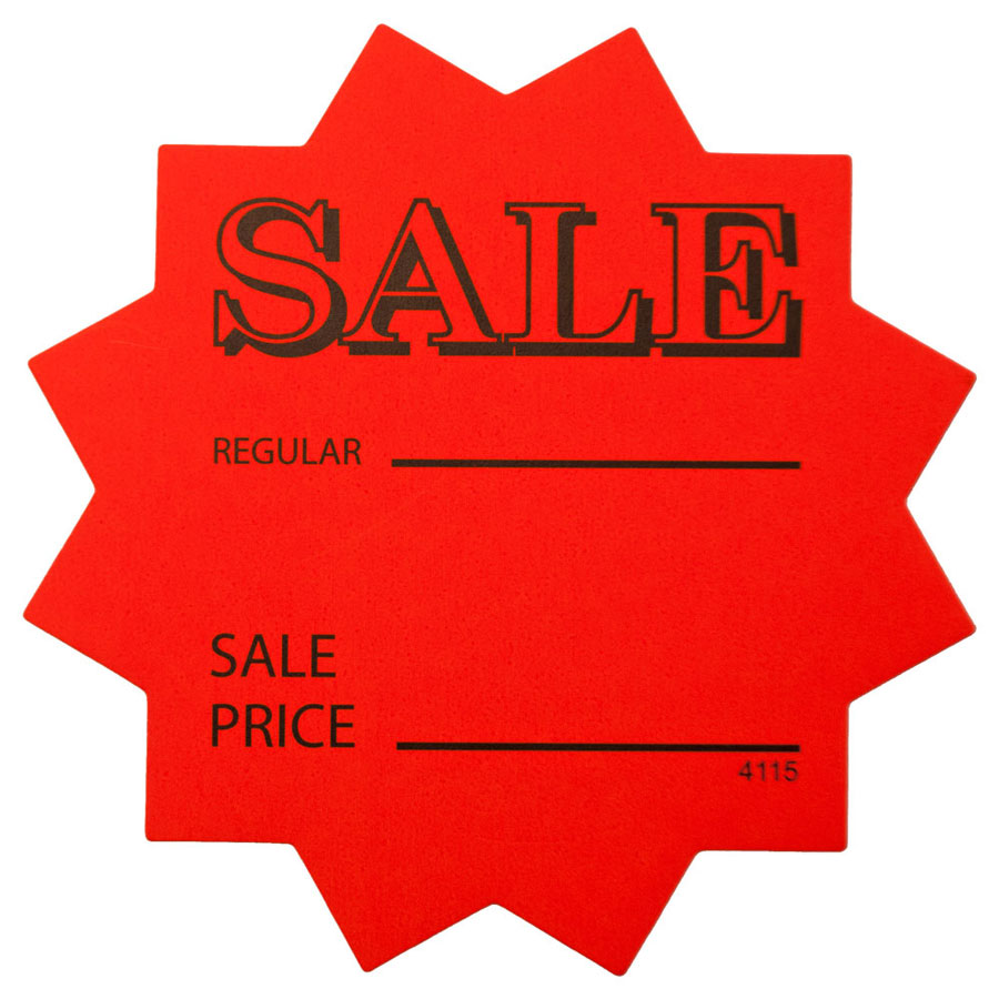 Orange Star Shaped Inch Price Retail Cards Signage Orange Star Shaped Price Retail Cards