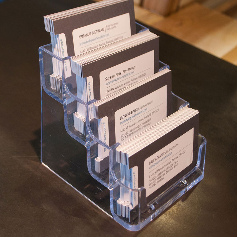 4 Tier Horizontal Countertop Business Card Holder Retail
