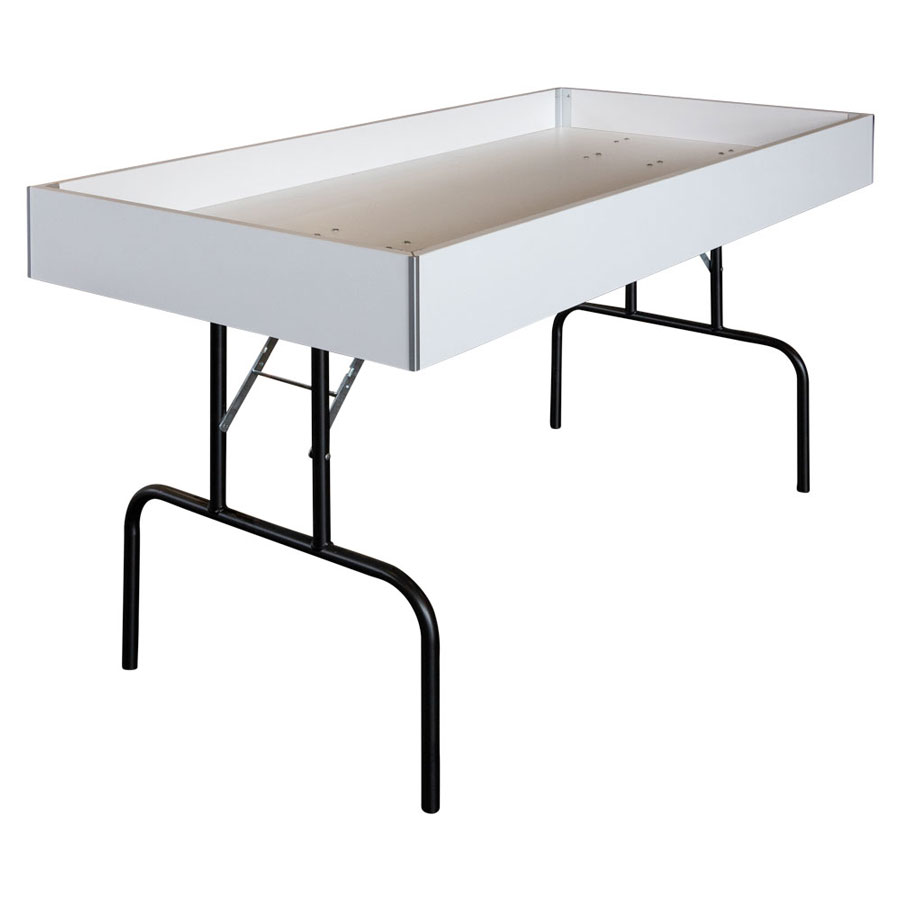 White Folding Dump Table Retail Display Tables By Grand