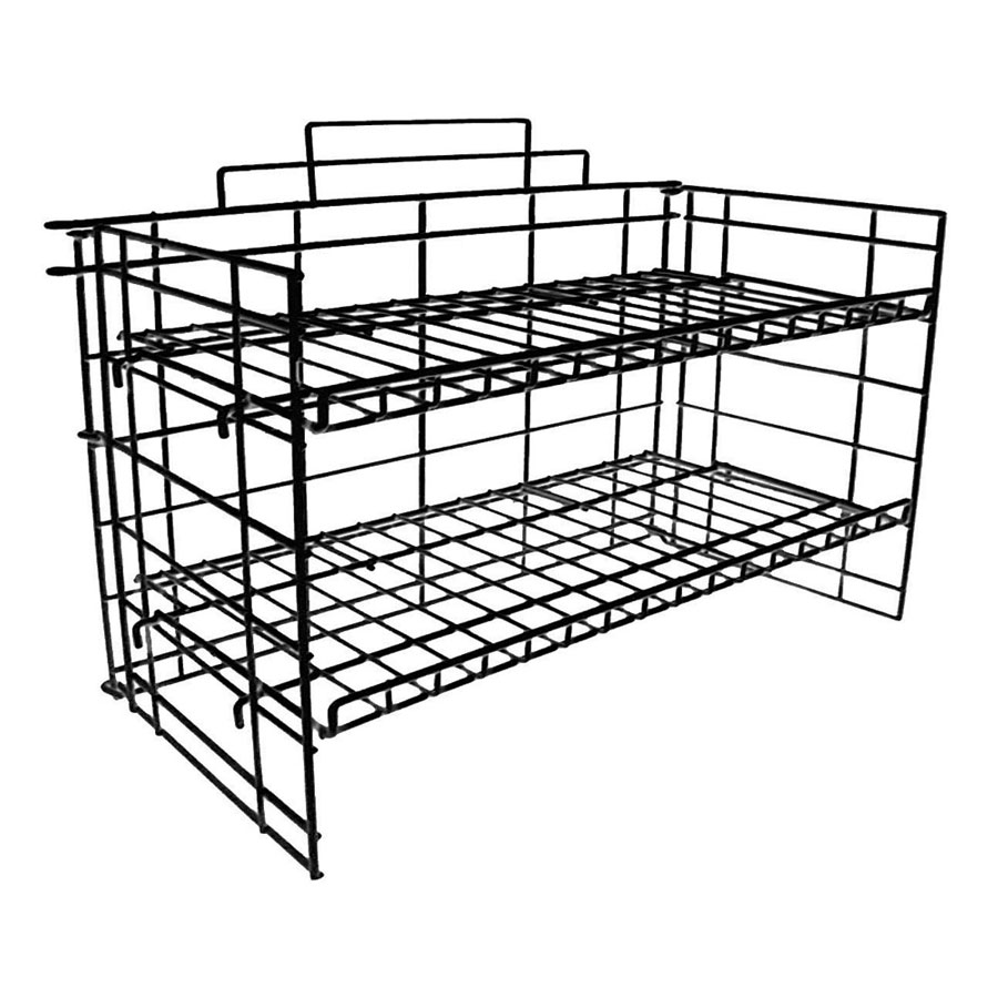 Black 2 Tier P O P Countertop Rack Retail Literature Holders