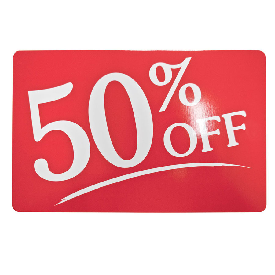 50 off retail sale sign retail signage by grand benedicts store sale signs
